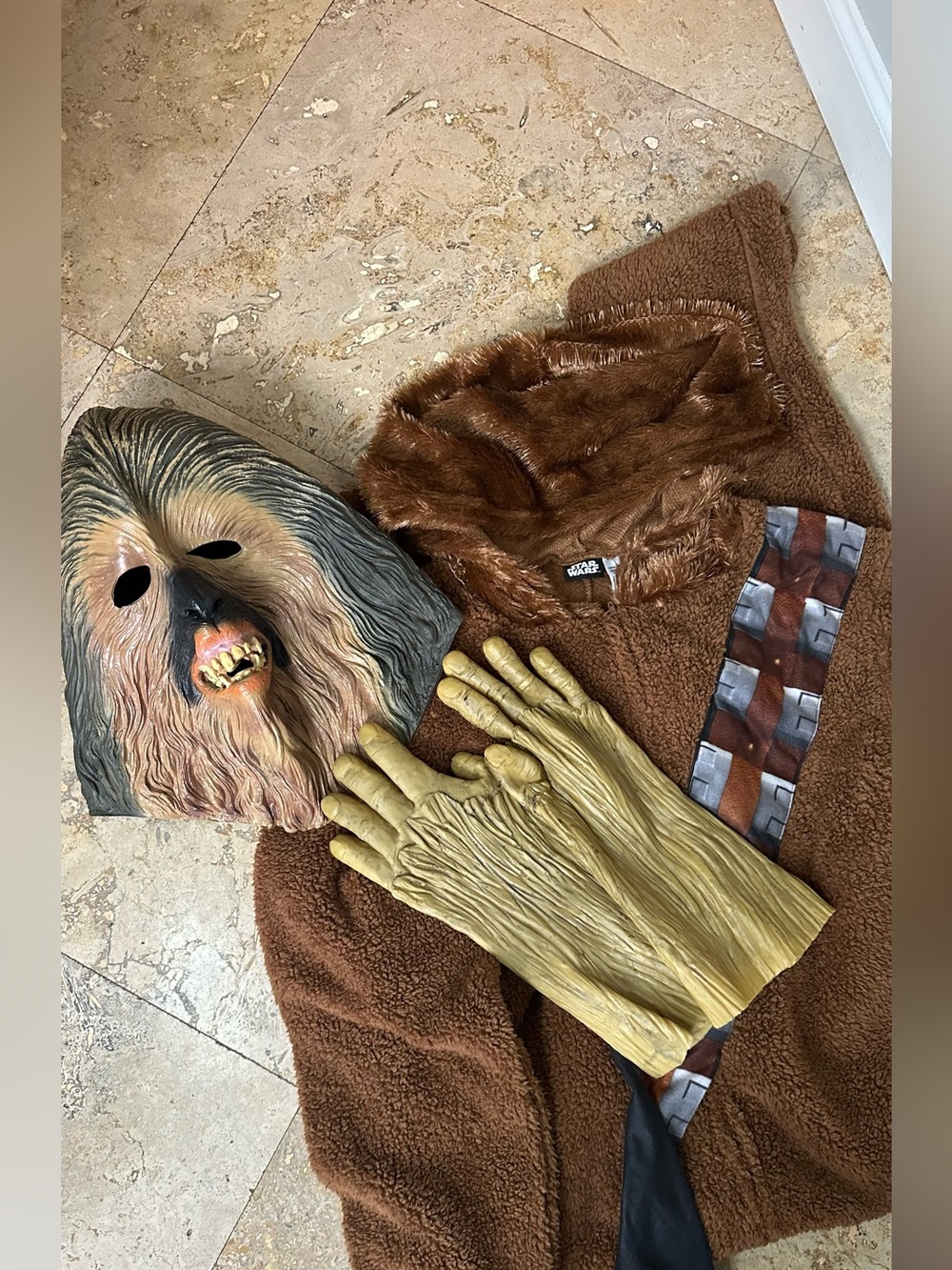 Adult Star Wars Chewbacca union suit and vintage Lucasfilm Mask & LongGloves